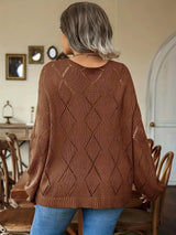 Women's plus-size oversized knit sweater- Marietta