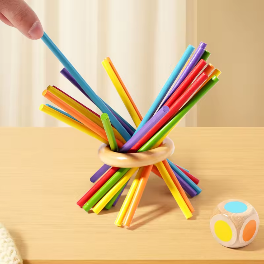 Enhanced Product Title: "Holz-Steckturm-Spiel für Kinder ab 3 Jahren – Fördert Feinmotorik und Kreativität" 

This title includes relevant keywords while emphasizing the product's benefits and target age group, making it more appealing for Google Shopping