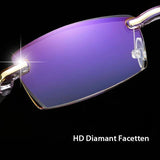 Reading Glasses with Blue Light Filter – Rimless TR90, 17g & +1.0 to +4.0
