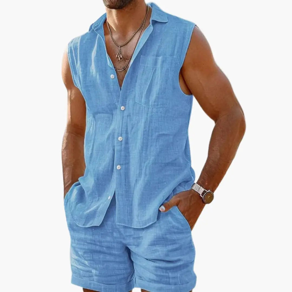 Two-Piece Set – Men's, Sleeveless Shirt & Shorts