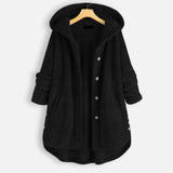 Chic Plus-Size Winter Coat with Hood - Luxurious Velvety Fabric for Ultimate Warmth & Style in Cold Weather