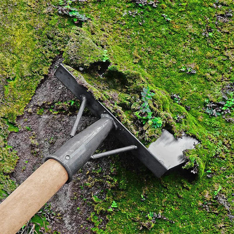 Garden Weed Puller – Manganese Steel Blade, Long Wooden Handle & 25×10cm Head