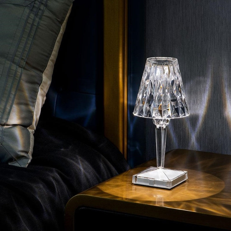 Crystal Table Lamp with Touch Control – LumeCrystal