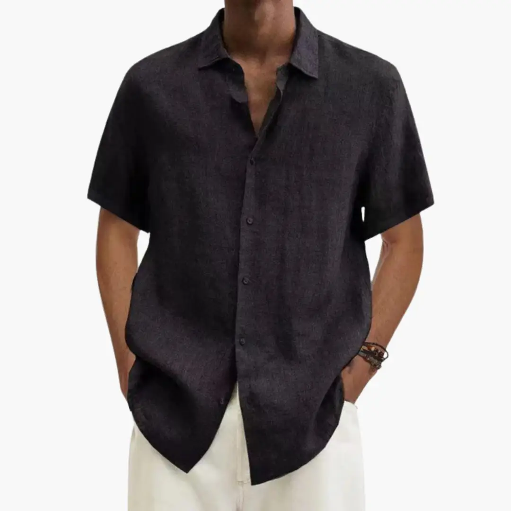 Men's Casual Shirt – Short Sleeve, Button Placket & Summer Style