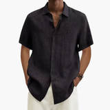 Men's Casual Shirt – Short Sleeve, Button Placket & Summer Style