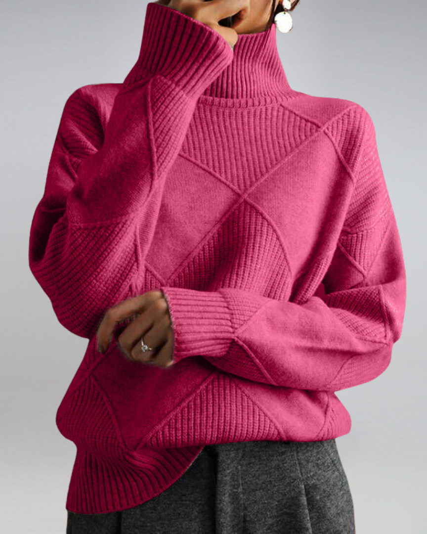 Enhanced Product Title: "Lily Women's Cozy Roll Neck Sweater - Stylish Knit Pullover for Fall & Winter Fashion" 

This title includes relevant keywords and phrases that can help improve visibility and attract potential buyers.