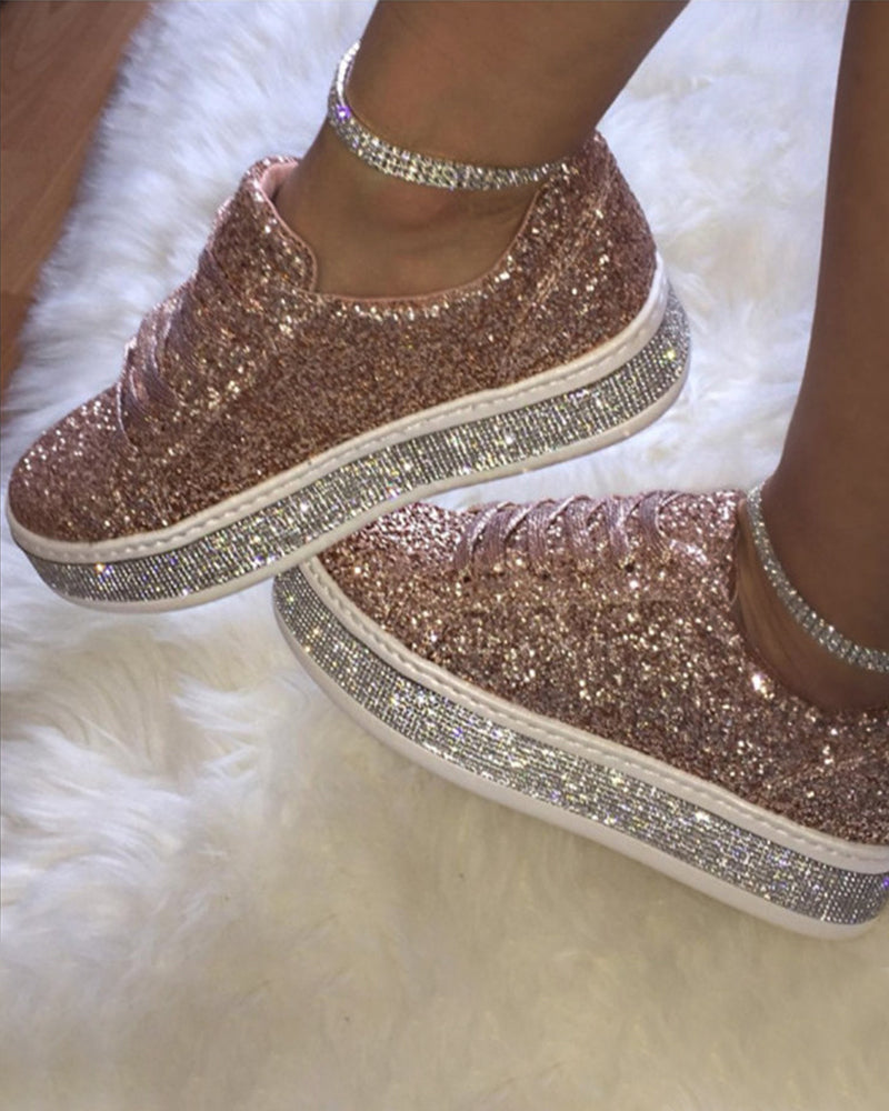 Sienna – Women's Platform Glitter Sneakers