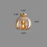 Nordic Glass Ball Ceiling Light | Semi-Flush Mount