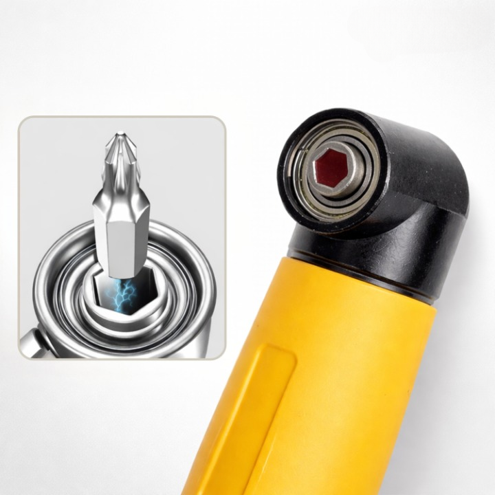 105° Right Angle Drill Adapter – 45-Steel, 6.35mm Hex Shank & Magnetic Bit Holder