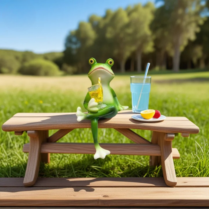 Frosch-Figur für Blumentöpfe und Garten