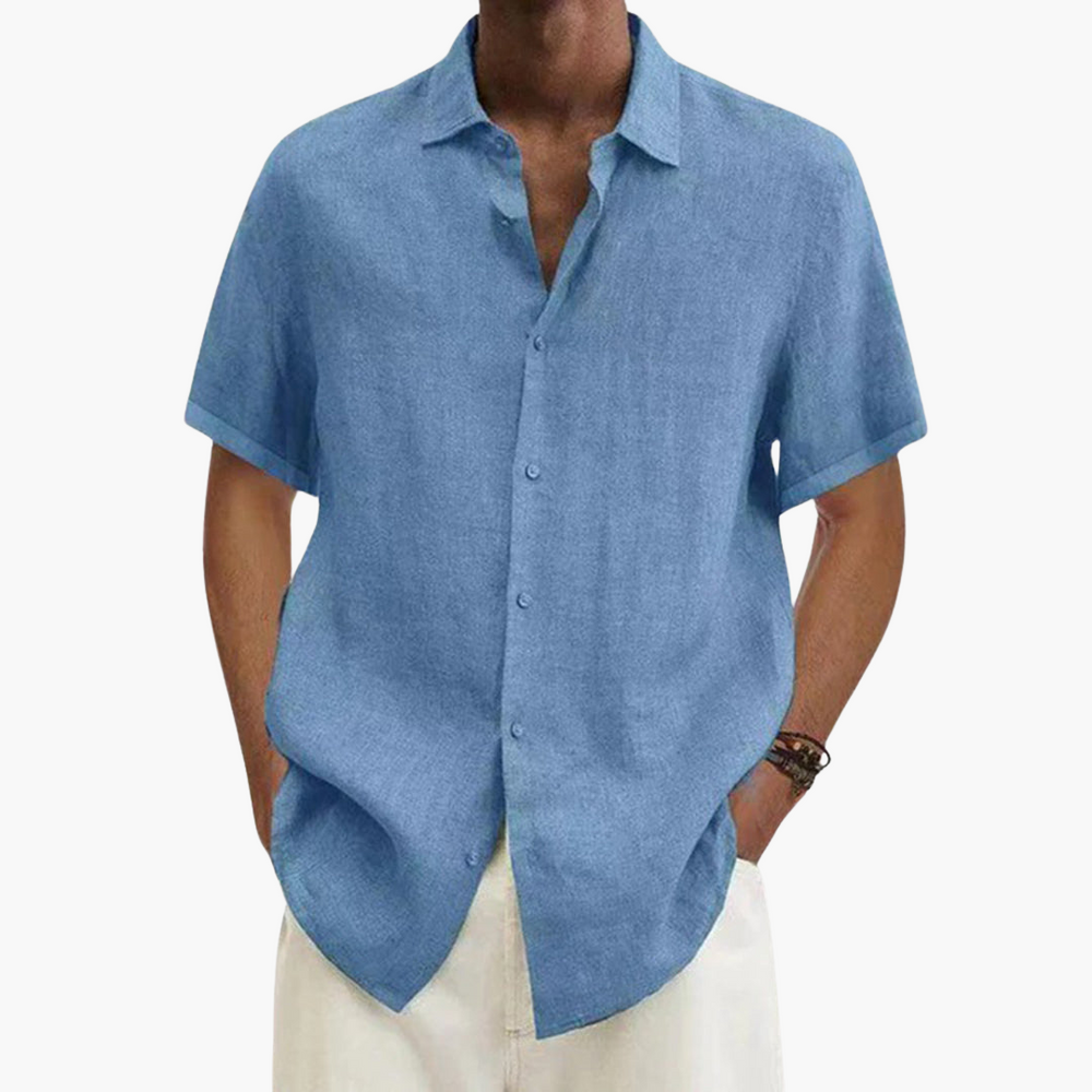 Men's Linen Shirt – Short Sleeve, Button-Up Closure & Summer Style
