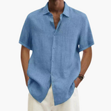Men's Linen Shirt – Short Sleeve, Button-Up Closure & Summer Style