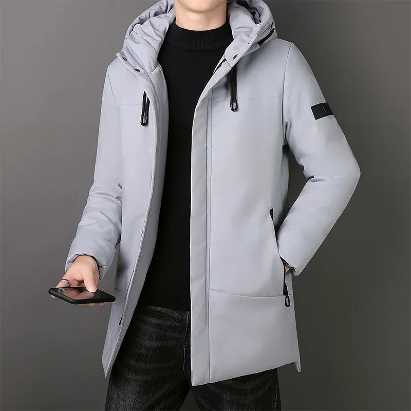 Optimized Product Title: "Elegante Lange Herrenjacke - Stilvolle, Hochwertige Herrenmantel für Herbst und Winter" 

This title includes relevant keywords while providing additional details that can attract more clicks and improve search visibility.