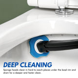 Disposable Toilet Brush – Replaceable Sponge Heads, 99.9% Bacteria Removal & Wall Mount Holder