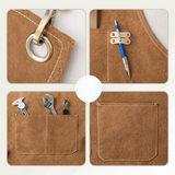 Multifunctional Canvas Work Apron with Cross-Back Straps and Multiple Pockets for Crafts and DIY Projects