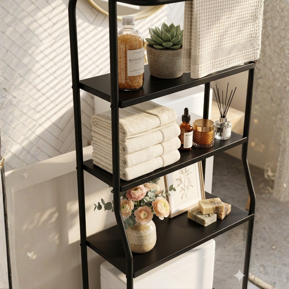 Over-Toilet Storage Shelf – 3-Tier, 47×35×158 cm & Waterproof Steel