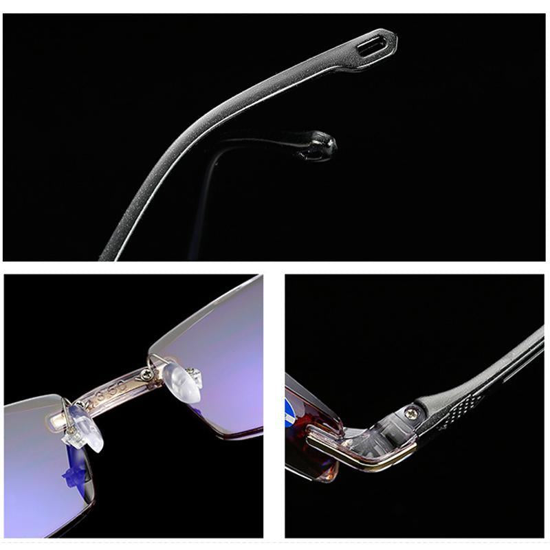 Reading Glasses with Blue Light Filter – Rimless TR90, 17g & +1.0 to +4.0