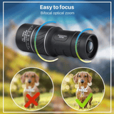 16x Monocular Telescope – BAK4 Prism, 52mm Lens & Waterproof Fog-Proof