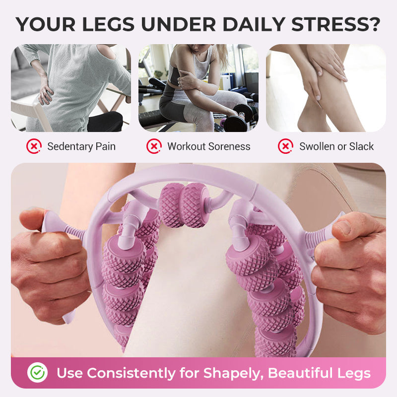 Enhanced Product Title: Ergonomic Leg Massage Roller with Stimulating Nodules for Deep Tissue Relief and Relaxation