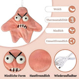 Angry Starfish Plush Keychain – Soft Bag Charm, Ball Chain & 20×21 cm