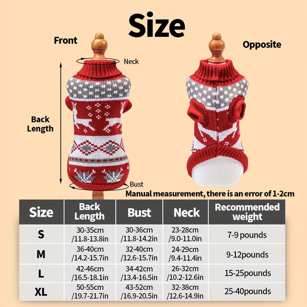Cozy Knitted Christmas Sweater for Small Dogs - Festive Holiday Pet Apparel