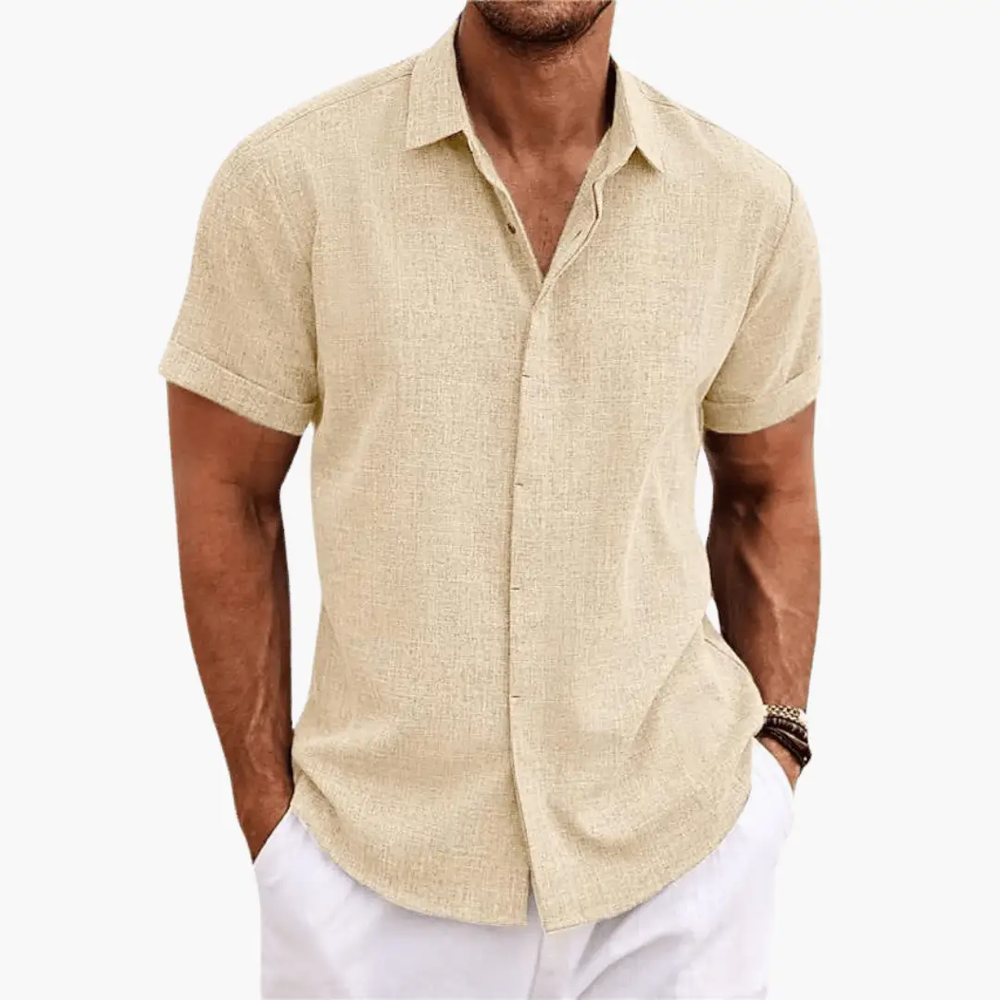 Men's Button-Up Shirt – Short Sleeve, Lightweight & Breathable