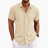 Men's Button-Up Shirt – Short Sleeve, Lightweight & Breathable