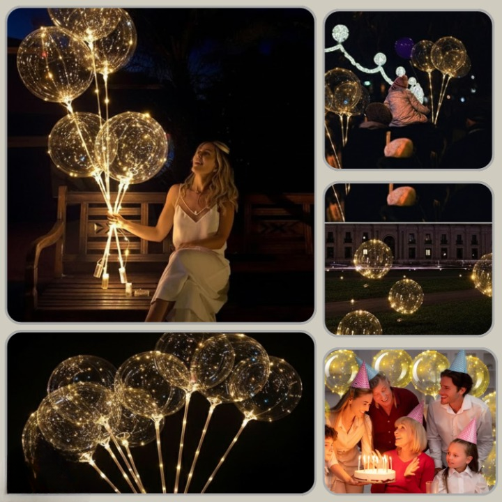 10 Stück LED-Lichtballons – Bunte, Leuchtende Ballons für Feste und Feiern