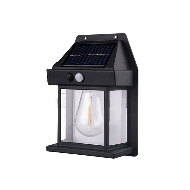Solar Wall Light with Motion Sensor – IP65 Waterproof, 12h Runtime, White & Black Outdoor LED