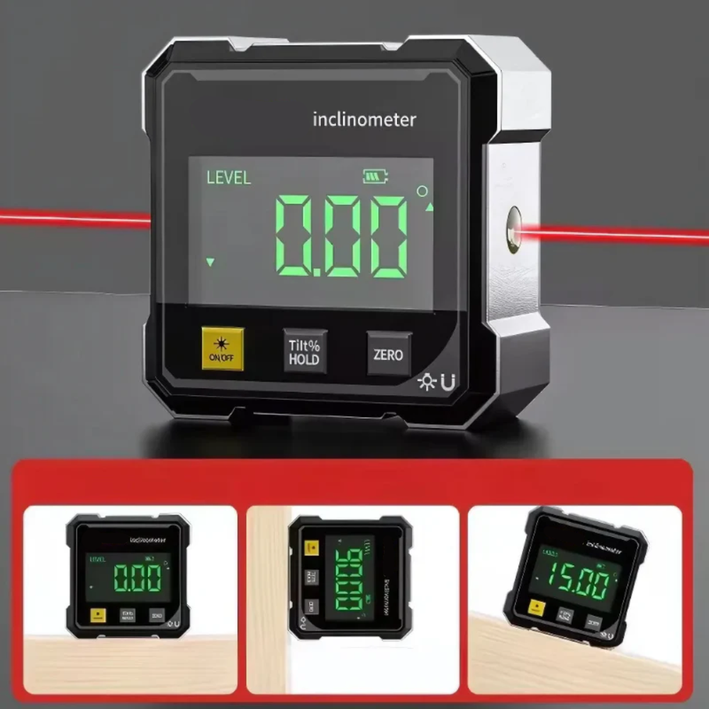 Laser Digital Angle Finder – LCD Display, Magnetic Base & Built-In Laser