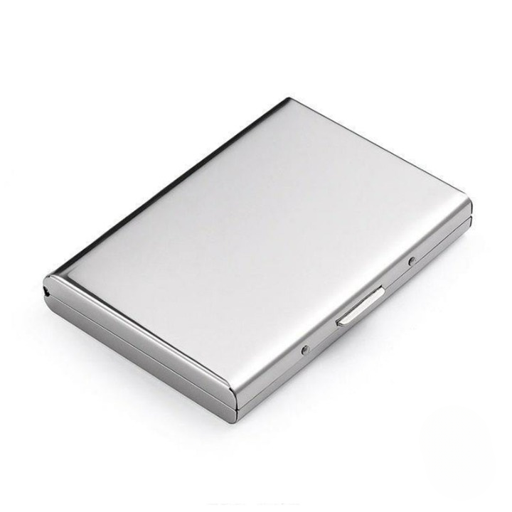 RFID-Blocking Metal Card Holder – Holds 6 Cards, Slim Anti-Theft & Pop-Up Design