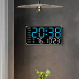 Digital LED Wall Clock – 21.5cm Display, Silent Operation & Time/Date/Temperature