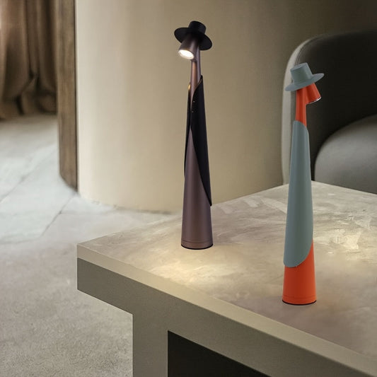 LED Desk Lamp – Hat-Shaped Design, Rechargeable Battery & Touch Control