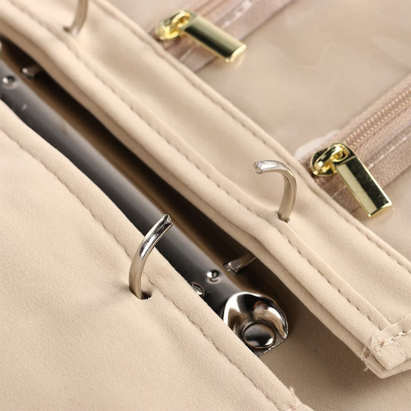 Travel Jewelry Case – PU Leather, Multi-Compartment & Snap Closure