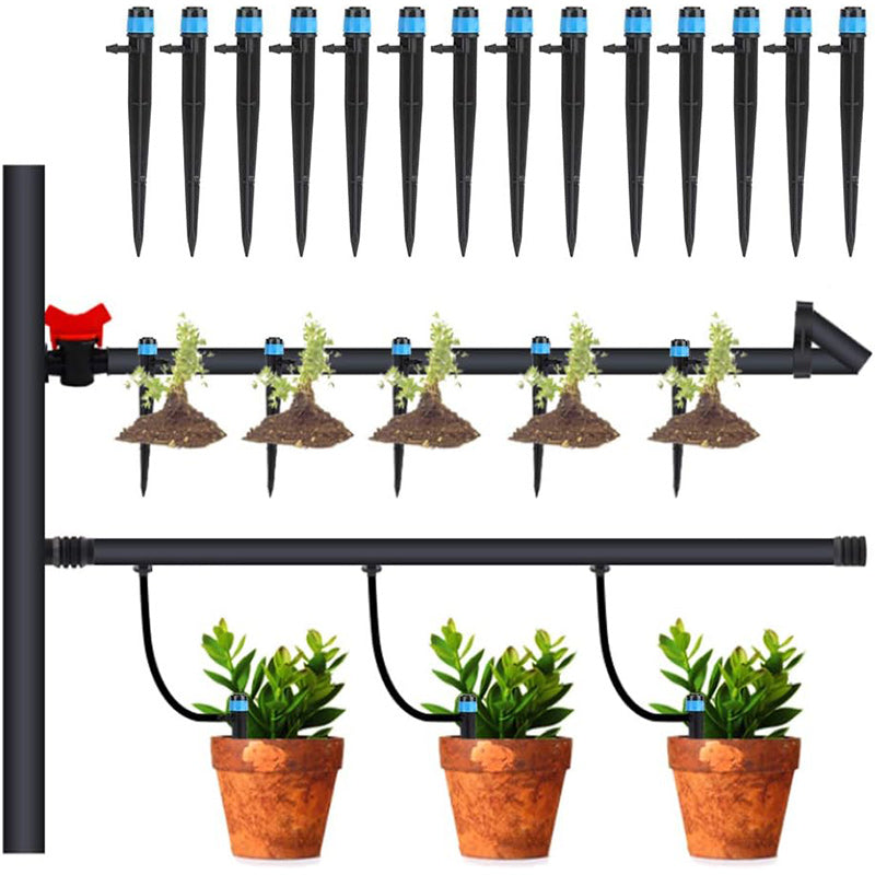 360° Drip Irrigation Set – 50 Adjustable Nozzles, Ground Spikes & Quick Connectors