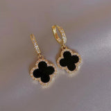 Clara Clover Earrings - Black