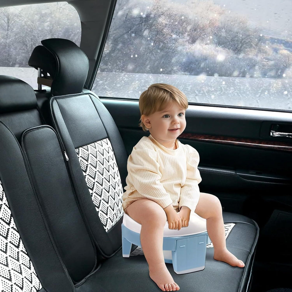 Foldable Travel Potty – Toddler Trainer, Toilet Seat Adapter & Non-Slip Base