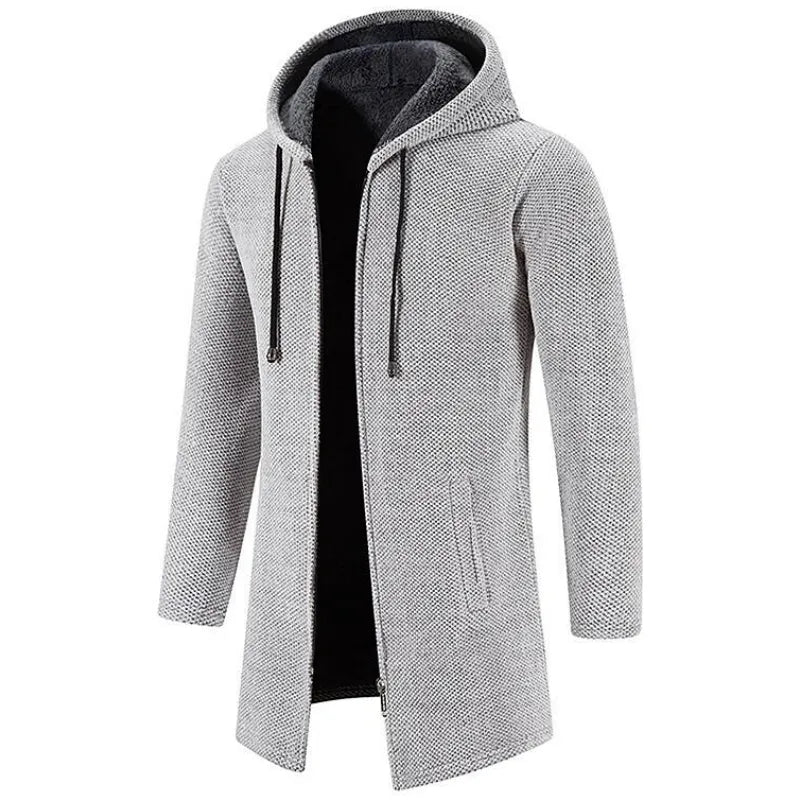 Stylische Elias Herrenjacke - Mittellang mit Kapuze & Wattiertem Fleece für Optimalen Komfort