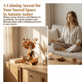 Yoga Figurine Sculpture – Hand-Painted Resin, Leaf Details & 24 cm Tall