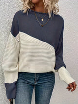 Zelda™ Elegant Color Block Pullover Sweater for Women - Stylish & Comfortable Knitwear