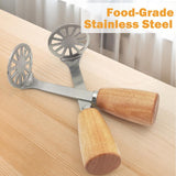 Stainless Steel Potato Masher – 410 Steel, Wood Handle & Dishwasher-Safe