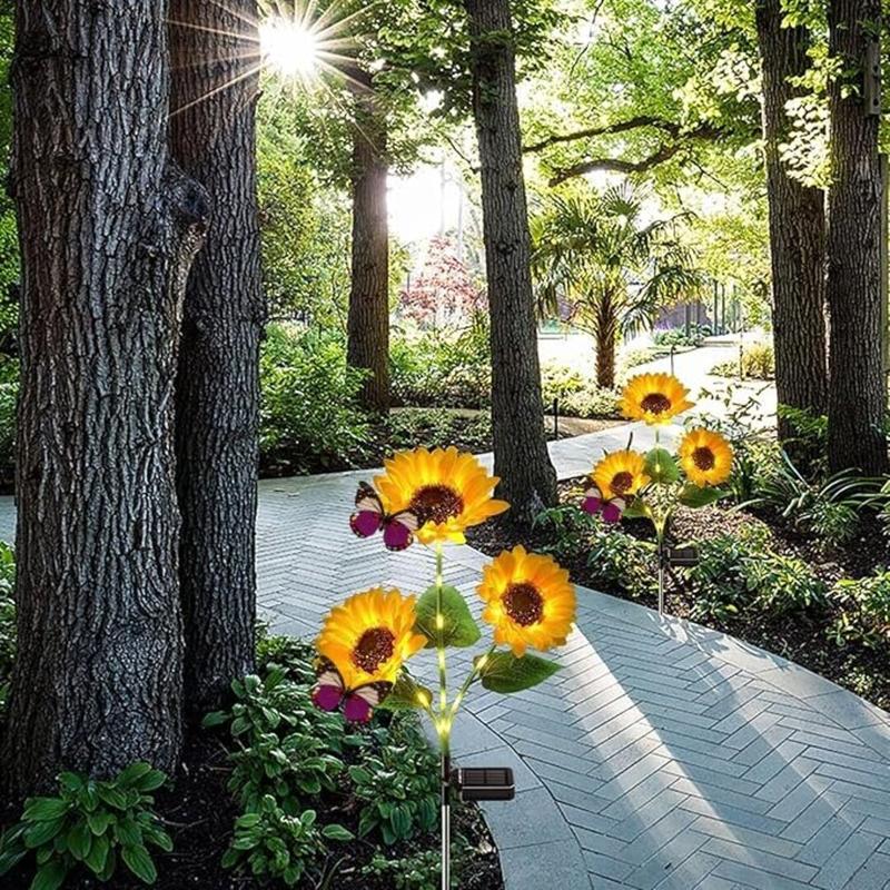 Solar Sunflower Garden Stake Light – IP65 Waterproof, 74 cm & Warm White LED