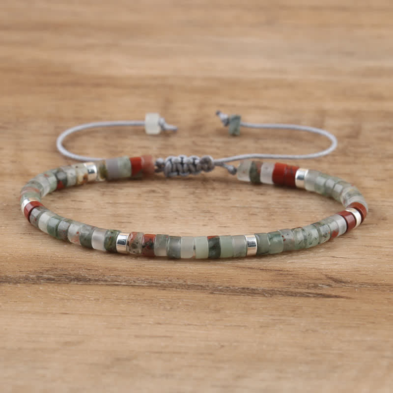 Seraphina – Braided Bracelet with 2.4mm Natural Stone Beads