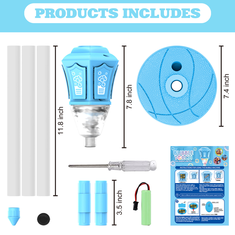 LED Bubble Machine with Remote – 50m Range, Lamp Post Design, Indoor & Outdoor