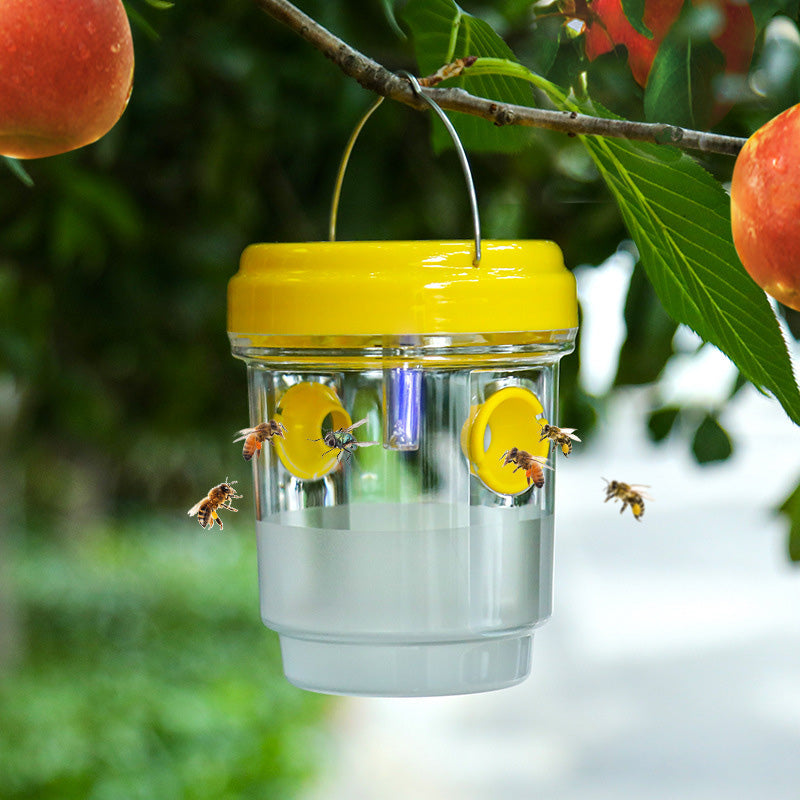 Solar Wasp Trap – LED Attractant, Dual-Entry & Reusable 2-Pack
