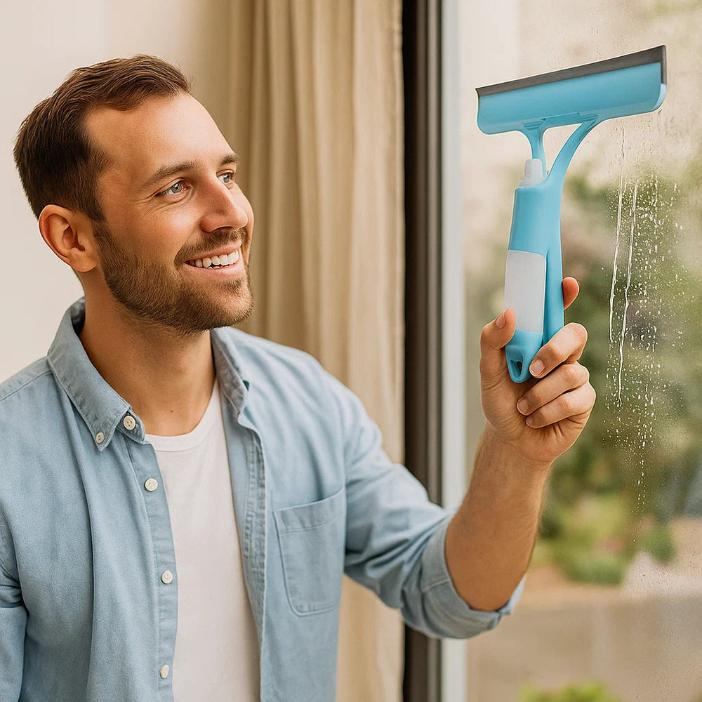 Enhanced Product Title: **3-in-1 Fensterabzieher mit Sprühfunktion – Streifenfreies Glasreinigen in einem Schritt | Effizienter Glasreiniger für Fenster, Duschkabinen & Spiegel**