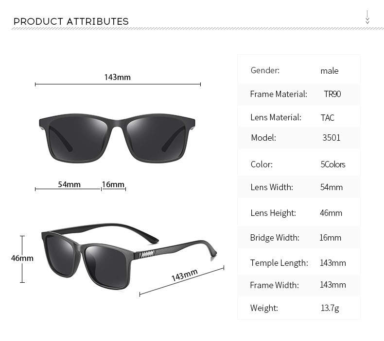 Men's Polarized Sunglasses – 100% UV Protection, Anti-Glare Lenses & TRP90 Frame