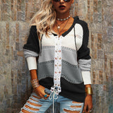 Striped Ladies' Jumper with Lace-Up Closure – Alessia - 6