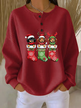 Grethe Vintage Christmas Sweater with Dog Design | Festive Holiday Knitwear