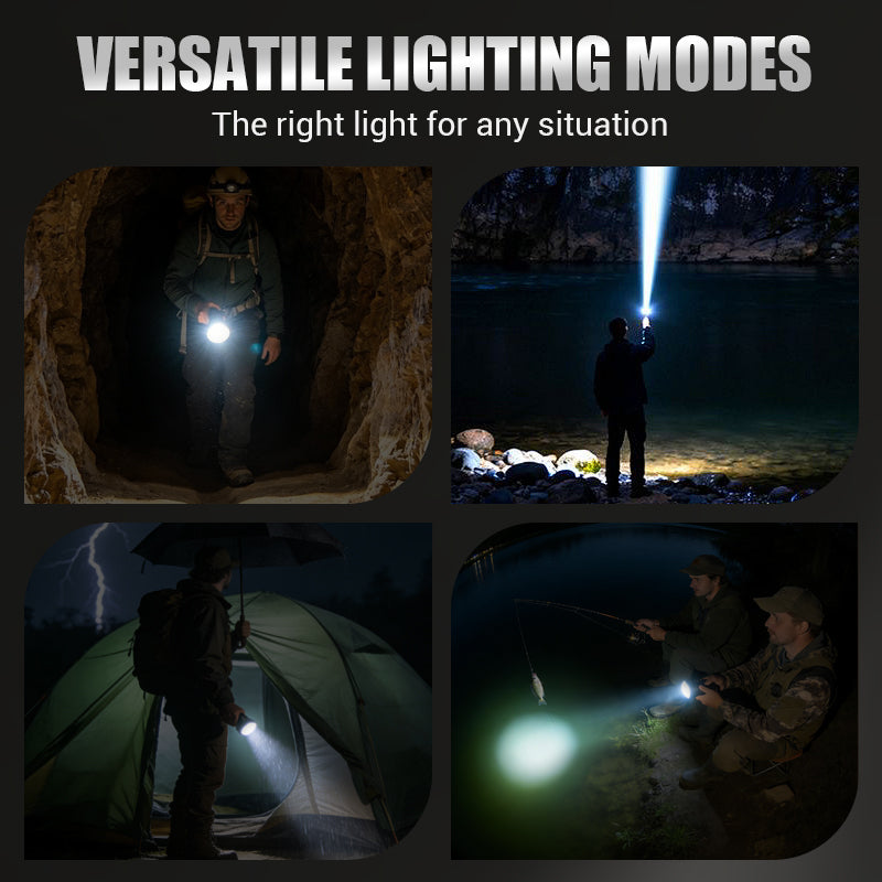 LED Flashlight – Rechargeable USB-C, Zoom Beam up to 600m & IPX4 Waterproof